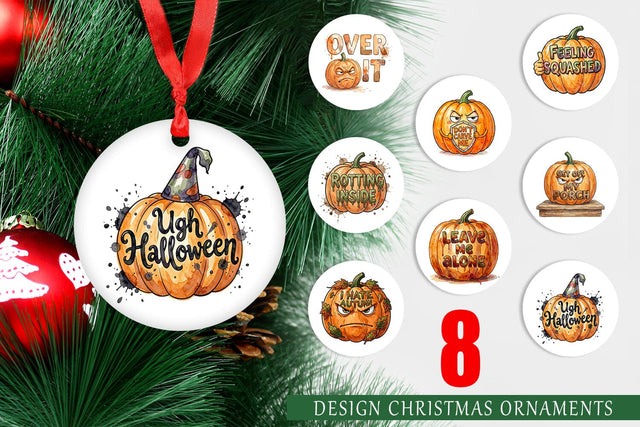 Ornament Grumpy Autumn Pumpkin Quote Sublimation artnoy 
