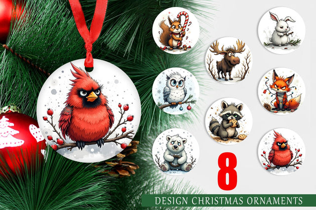 Ornament Grumpy Christmas Critters Sublimation artnoy 