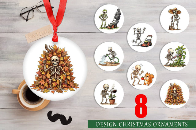 Ornament Grumpy Garden Dad Bone Watercolor Sublimation artnoy 
