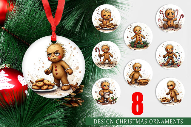 Ornament Grumpy Gingerbread Gang Sublimation artnoy 