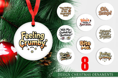 Ornament Grumpy Gingerbread Man Quotes Sublimation artnoy 