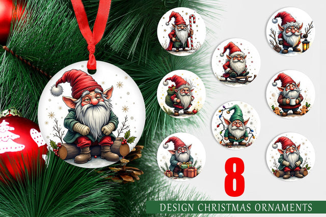 Ornament Grumpy Gnome Christmas Sublimation artnoy 