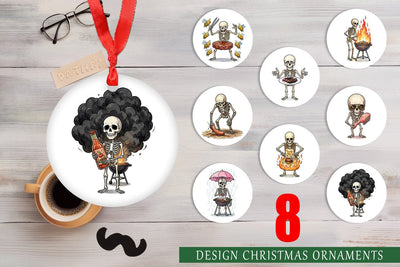 Ornament Grumpy Grill Dad Bone Watercolor Sublimation artnoy 