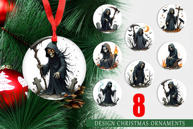 Ornament Grumpy Grim Reaper Sublimation artnoy 
