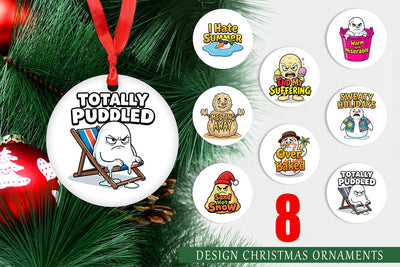 Ornament Grumpy Melting Snowman Sarcastic Quotes Sublimation artnoy 