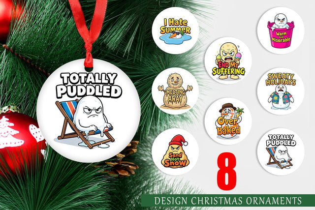 Ornament Grumpy Melting Snowman Sarcastic Quotes Sublimation artnoy 