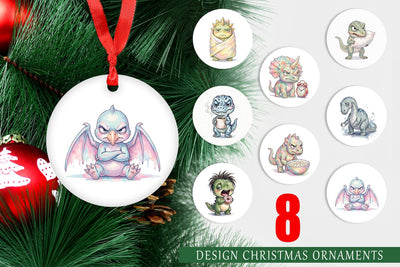 Ornament Grumpy Monday Dino Sublimation artnoy 