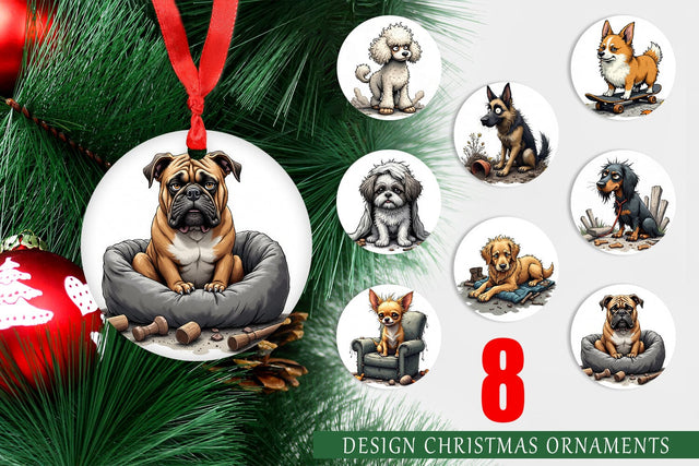 Ornament Grumpy Pooch Sublimation artnoy 