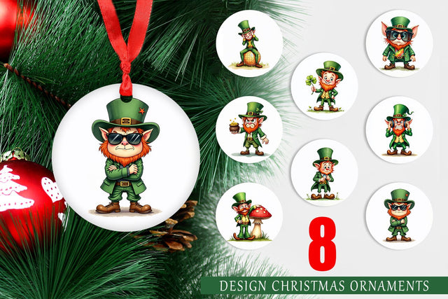 Ornament Grumpy Retro Leprechaun Sublimation artnoy 