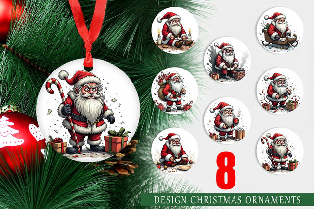 Ornament Grumpy Santa Sublimation artnoy 