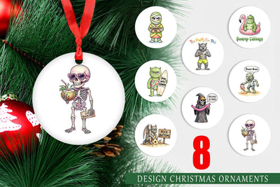 Ornament Grumpy Summerween Monster Watercolor Sublimation artnoy 
