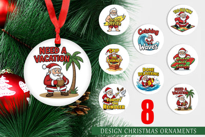 Ornament Grumpy Surfer Santa Sarcastic Quotes Sublimation artnoy 