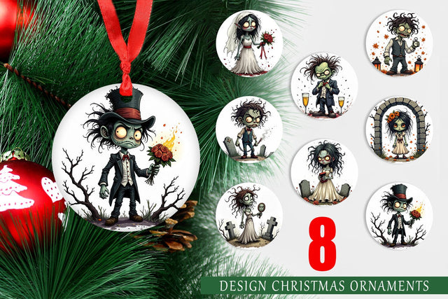 Ornament Grumpy Zombie Couple Sublimation artnoy 