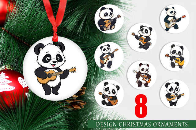 Ornament Guitar Panda Sublimation artnoy 