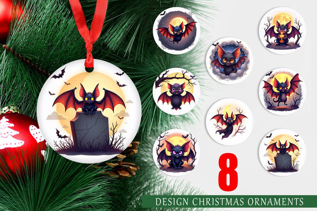 Ornament Halloween Bat Flutter Sublimation artnoy 