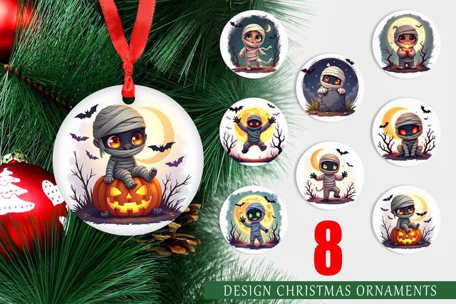 Ornament Halloween Mummy Wrap Sublimation artnoy 