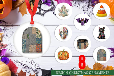 Ornament Halloween Patchwork Folk Art Sublimation artnoy 