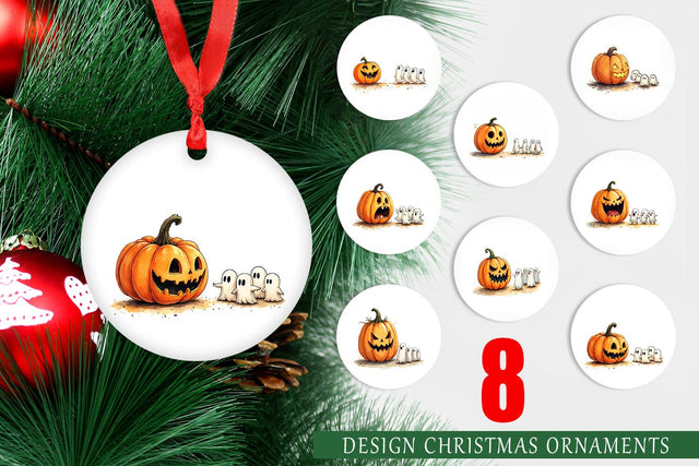 Ornament Halloween Pumpkin Ghosts Sublimation artnoy 