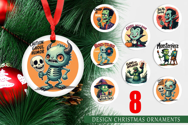 Ornament Halloween Retro Monster Sublimation artnoy 