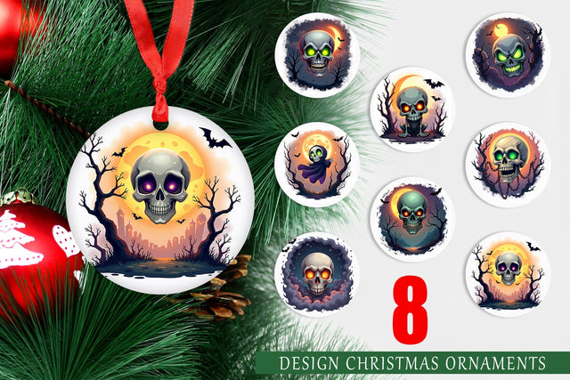 Ornament Halloween Skull Glow Sublimation artnoy 