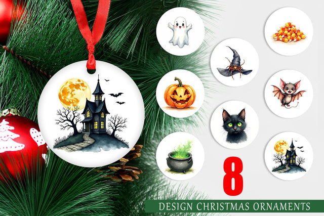Ornament Halloween Wonders Watercolor Sublimation artnoy 