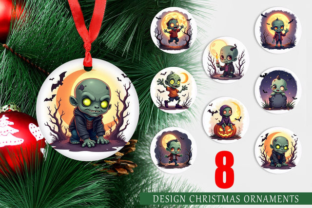 Ornament Halloween Zombie Stumble Sublimation artnoy 