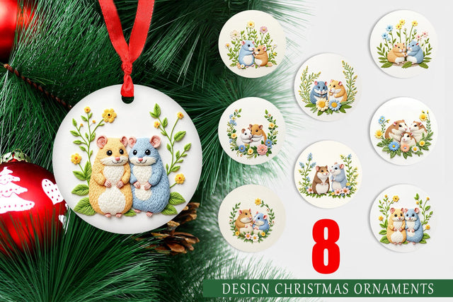 Ornament Hamster Embroidery Sublimation artnoy 