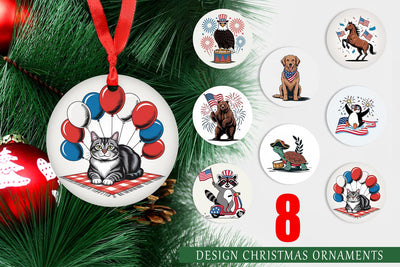 Ornament Happy 4th of July Sublimation artnoy 