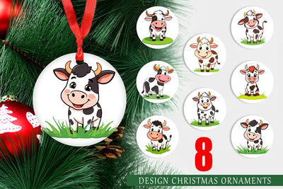 Ornament Happy Cow Face Sublimation artnoy 