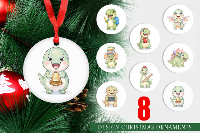 Ornament Happy First Day School Dino Sublimation artnoy 
