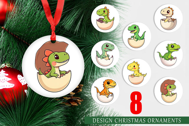 Ornament Hatching Baby Dinosaur Sublimation artnoy 