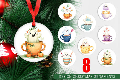Ornament Haunted Coffee Spirits Sublimation artnoy 