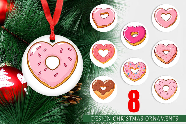 Ornament Heart Donut Sublimation artnoy 