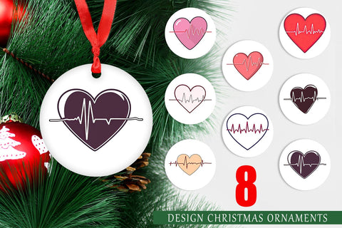 Ornament Heart Monitor Sublimation artnoy 