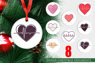 Ornament Heart Monitor Sublimation artnoy 