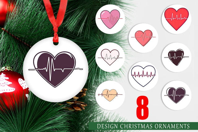 Ornament Heart Monitor Sublimation artnoy 