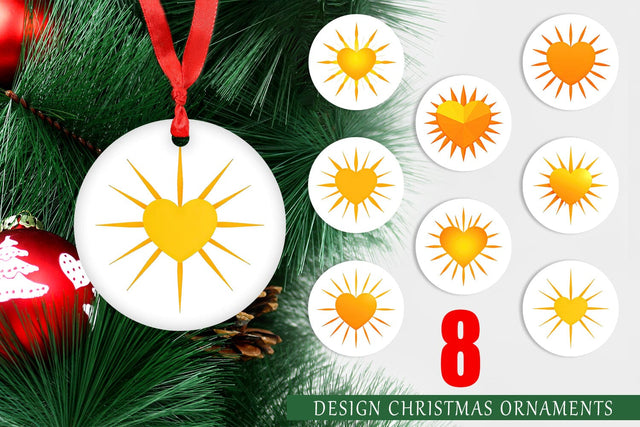 Ornament Heart Sun Sublimation artnoy 