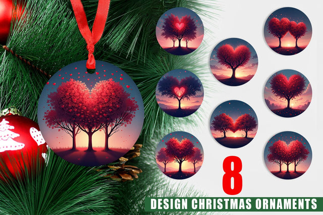 Ornament Heart Trees Sublimation artnoy 