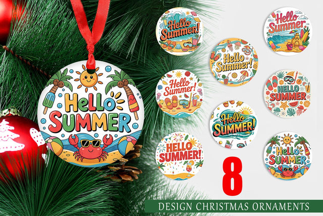 Ornament Hello Summer Bundle Sublimation Sublimation artnoy 