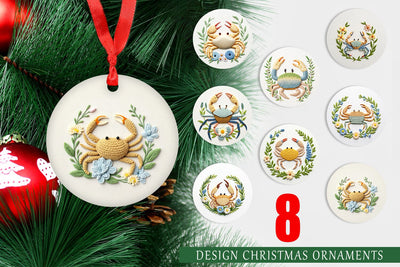 Ornament Hermit Crab Embroidery Sublimation artnoy 