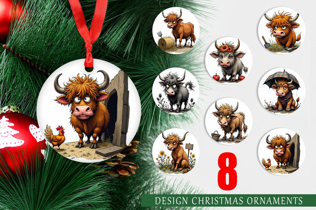 Ornament Highland Moo Sublimation artnoy 