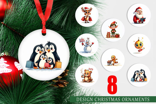 Ornament Holiday Shoppers Sublimation artnoy 