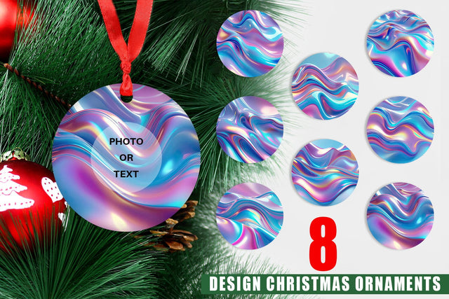 Ornament Holographic Waves Sublimation artnoy 