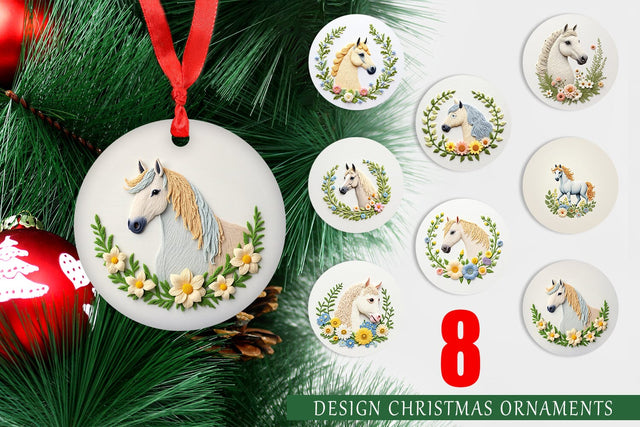 Ornament Horse Embroidery Sublimation artnoy 