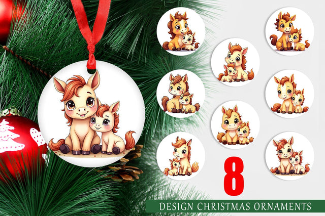 Ornament Horse Mother's Day Sublimation artnoy 