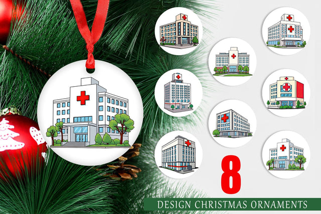 Ornament Hospital Building Sublimation artnoy 