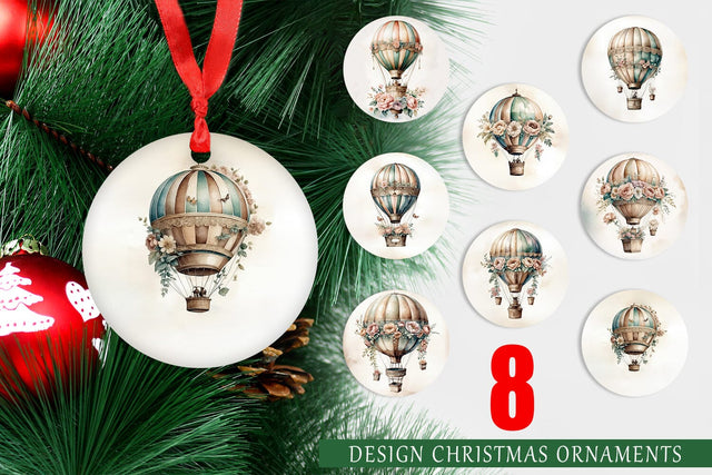 Ornament Hot Air Balloon Sublimation artnoy 
