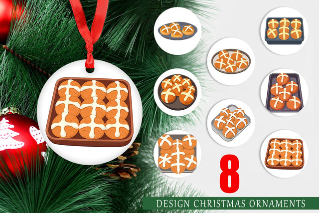 Ornament Hot Cross Buns Sublimation artnoy 