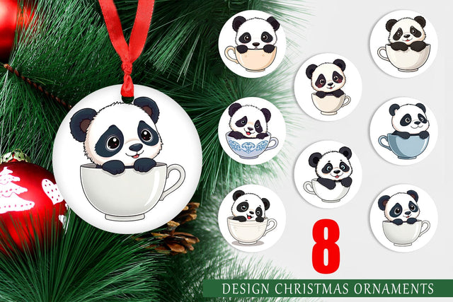 Ornament Hugging Panda Sublimation artnoy 