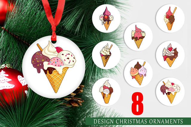 Ornament Ice Cream Cone Sublimation artnoy 